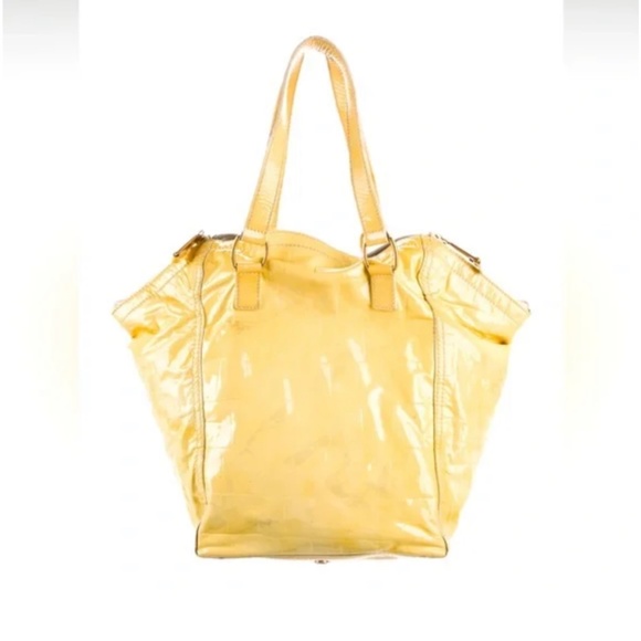 YSL Yellow Patent Leather Tote - Picture 3 of 3
